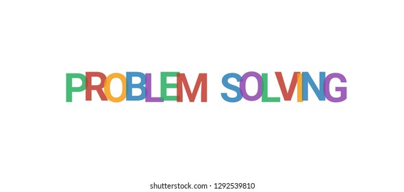 Problem Solving word concept. Colorful "Problem Solving" on white background. Use for cover, banner, blog.
