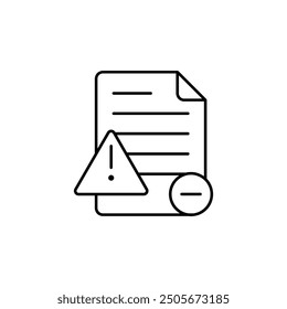 Problem statement Icons set - Caution Notice Paper Illustration for Web Use, Safety Warning Sign on Files Graphic, Attention Required Symbol for Legal Documents