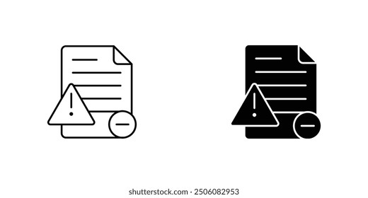 Problem statement Icons set - Caution Notice Paper Illustration for Web Use, Safety Warning Sign on Files Graphic, Attention Required Symbol for Legal Documents