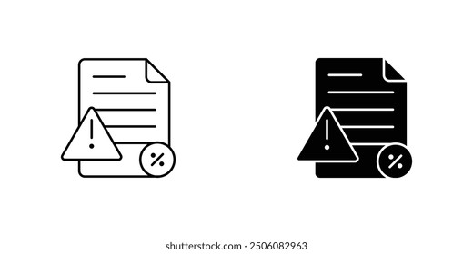 Problem statement Icons set - Caution Notice Paper Illustration for Web Use, Safety Warning Sign on Files Graphic, Attention Required Symbol for Legal Documents