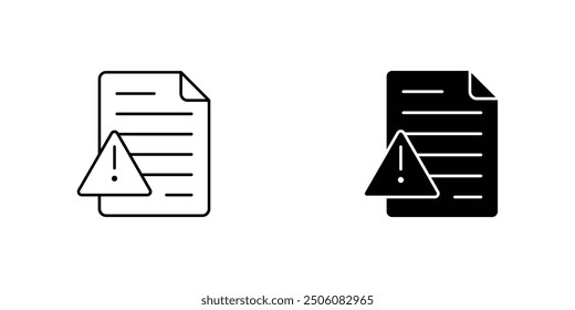 Problem statement Icons set - Caution Notice Paper Illustration for Web Use, Safety Warning Sign on Files Graphic, Attention Required Symbol for Legal Documents