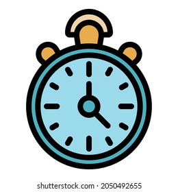 Problem stopwatch icon. Outline problem stopwatch vector icon color flat isolated