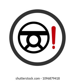 Problem symbol at the car steering wheel
