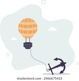 Problem or trouble to prevent business to grow up, mistake or failure,flat vector illustration.