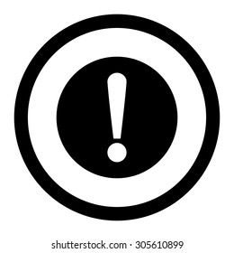 Problem vector icon. This rounded flat symbol is drawn with black color on a white background.