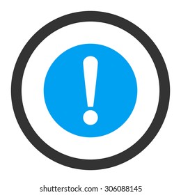 Problem vector icon. This rounded flat symbol is drawn with blue and gray colors on a white background.