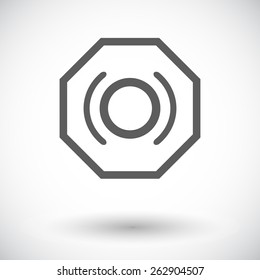 Problems With Brake Fluid. Single Flat Icon On White Background. Vector Illustration.