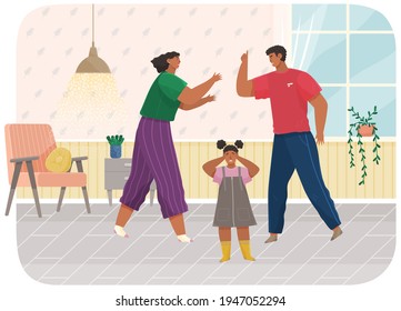 Problems Conflict Family Fight Arguing Quarreling Stock Vector (royalty 