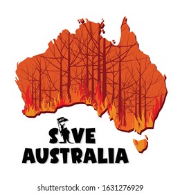 Problems forest fire in Australia,Pray for Australia and forest fire background