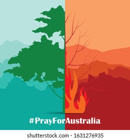 Problems forest fire in Australia,Pray for Australia and forest fire background