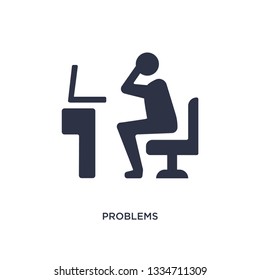problems icon. Simple element illustration from job resume concept. problems editable symbol design on white background. Can be use for web and mobile.