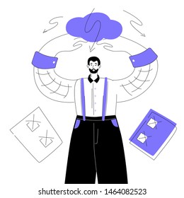 Problems with planning - modern colorful flat design style illustration