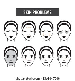 Problems skin icon woman vector illustration