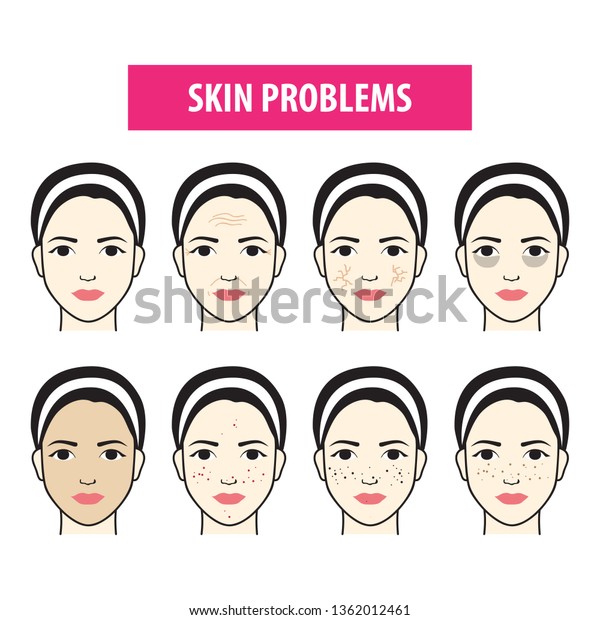 Problems Skin Icon Woman Vector Illustration Stock Vector (Royalty Free ...