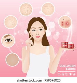 Problems skin woman vector illustration