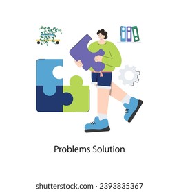 Problems Solution vector Flat Design illustration. Symbol on White background EPS 10 File