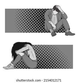Problems at work. Vector illustration in cartoon style