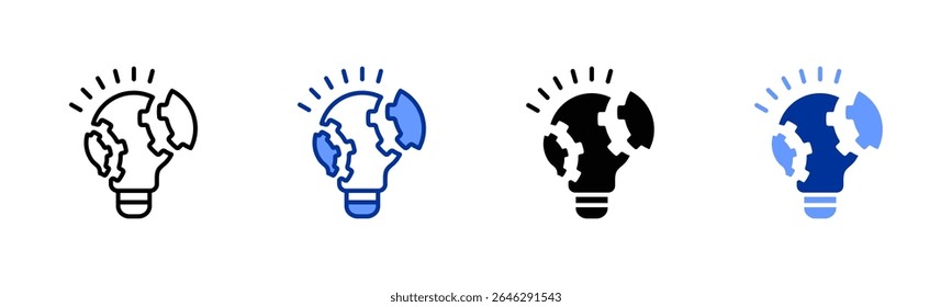 Coleção de vários estilos da folha de ícones de solução de problemas