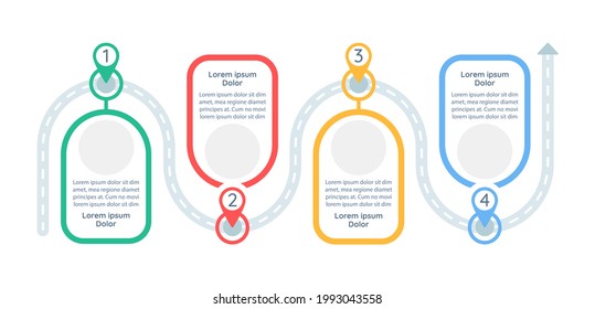 Problem-solving plan vector infographic template. Strategy presentation design elements with text space. Data visualization with 4 steps. Process timeline chart. Workflow layout with copyspace