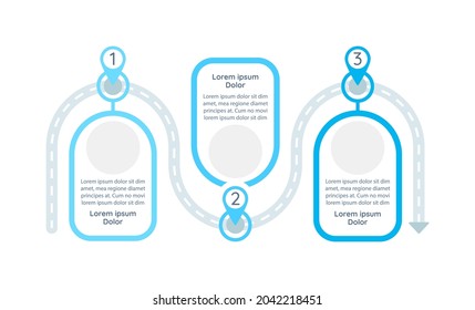 Problem-solving process vector infographic template. Researching presentation design elements with text space. Data visualization with 3 steps. Process timeline chart. Workflow layout with copyspace
