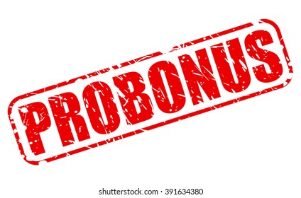 PROBONUS red stamp text on white