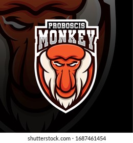 Proboscis Monkey Mascot Esport Logo