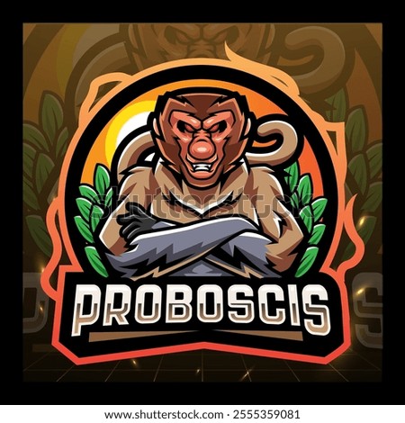 Proboscis monkey mascot esport logo  design