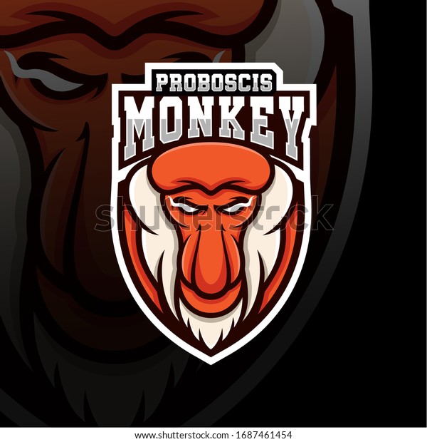 Proboscis monkey mascot esport\
logo