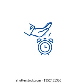Procastination line icon concept. Procastination flat  vector symbol, sign, outline illustration.