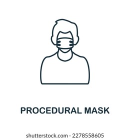 Procedural Mask line icon. Monochrome simple Procedural Mask outline icon for templates, web design and infographics