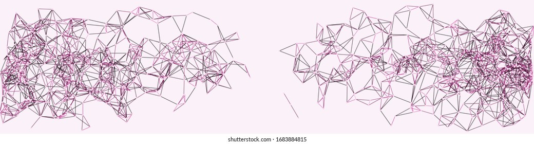 Procedural Network Mesh Art background illustration