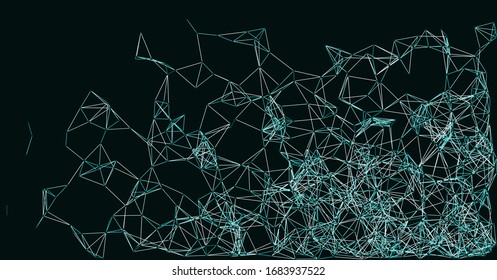 Procedural Network Mesh Art background illustration