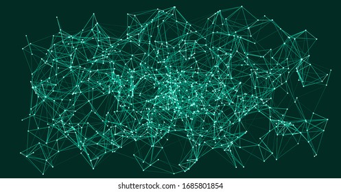 Procedural Network Mesh Art background illustration