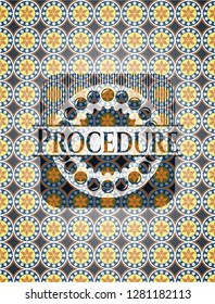 Procedure arabesque emblem background. arabic decoration.