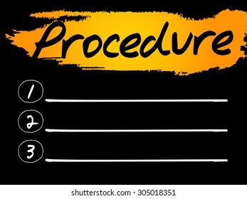 Procedure Blank List, vector concept background