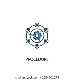 procedure concept 2 colored line icon. Simple yellow and blue element illustration. procedure concept outline symbol design