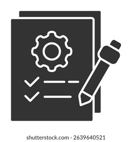Procedure Glyph Icon Element For Design)