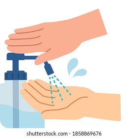 Procedure for hand disinfection using disinfectant. Alcohol disinfection. 1. Take an appropriate amount of disinfectant.