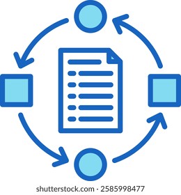 Procedure Icon Blue Vector Illustration