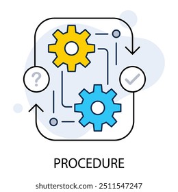 Ícone de procedimento com traçado editável. Procedimentos operacionais padrão, procedimentos de negócios, procedimentos de processos, procedimentos operacionais