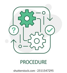 Prozedursymbol mit bearbeitbarem Strich. Standard-Betriebsverfahren, Geschäftsverfahren, Prozessverfahren, Betriebsverfahren