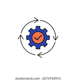 procedure icon outline editable stroke line drawing eps