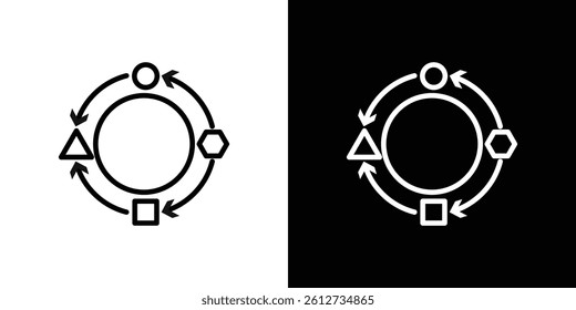 Procedure icon set. Black illustration isolated for graphic and web design