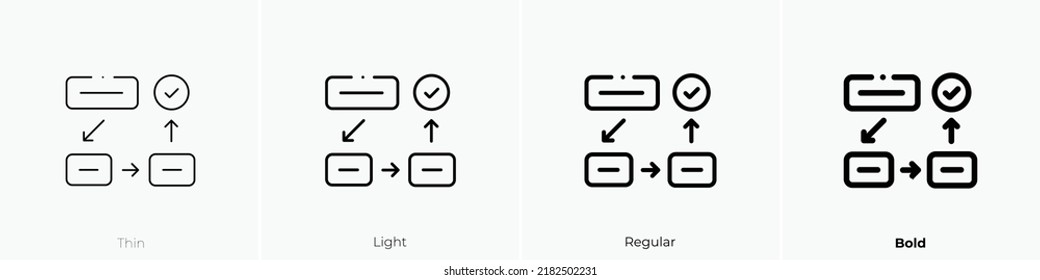 procedure icon. Thin, Light Regular And Bold style design isolated on white background