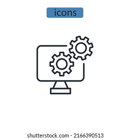 símbolos de iconos de procedimiento elementos vectores para web infográfica