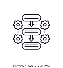 procedure line icon, steps and tasks