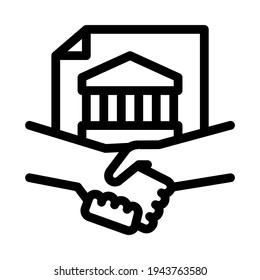 vector de icono de línea de directiva de procedimiento. signo de directiva de procedimiento. símbolo de contorno aislado ilustración negra