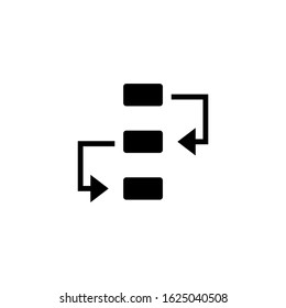 Procedure vector icon in outline, black flat shape on white background