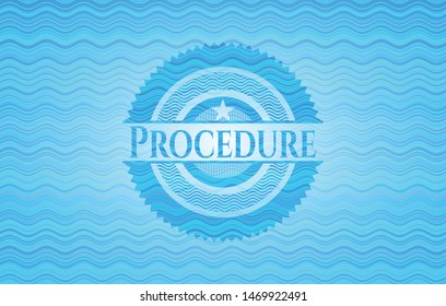 Procedure water wave badge background. Vector Illustration. Detailed.