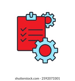procedures icons isolated on White Background. Flat style design